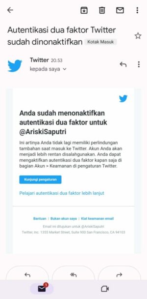 Cara Mengatasi SMS Kode Verifikasi Twitter Tidak Masuk 14 Autentikasi 2 Faktor sudah di nonaktifkan