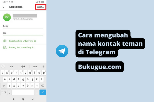 Cara mengubah nama kontak teman di Telegram