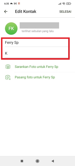 Cara mengubah nama kontak teman di Telegram 5 Ganti nama kontak tersebut.