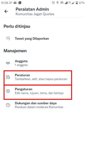 Cara Membuat Komunitas Twitter Sendiri (Lengkap) 7 Tap menu Peralatan Admin untuk mengatur peraturan dan pengaturan.