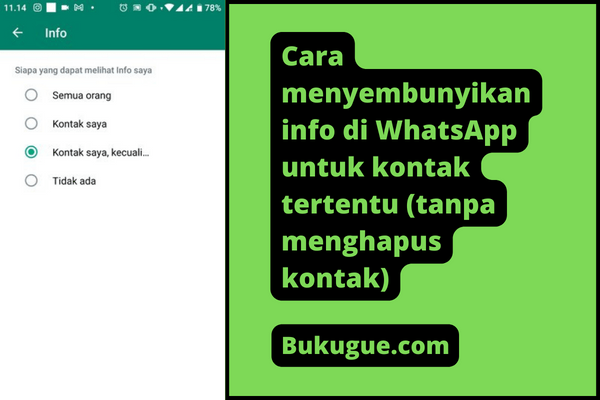 Cara menyembunyikan info di WhatsApp untuk kontak tertentu (tanpa menghapus kontak)