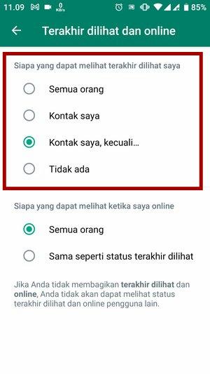 Cara menyembunyikan Terakhir Dilihat di WhatsApp (Bisa untuk kontak tertentu juga) 14 Cara menyembunyikan Terakhir Dilihat di WhatsApp (Bisa untuk kontak tertentu juga) 13