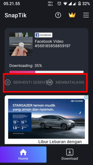 Cara Download Video Reels Facebook (Bisa tanpa aplikasi tambahan) 12 Tunggu proses pengunduhan sampai selesai.