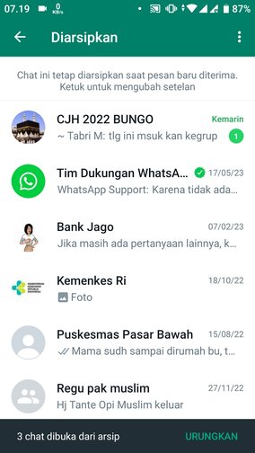 Cara membatalkan arsip dan menghilangkan menu 'Diarsipkan' di WhatsApp 11