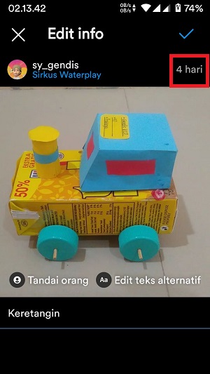 Bisakah kita mengubah (memaju-mundurkan) tanggal Postingan Instagram? 1 Tampilan edit tidak memunculkan opsi untuk mengganti/mengubah tanggal upload postingan Instagram.