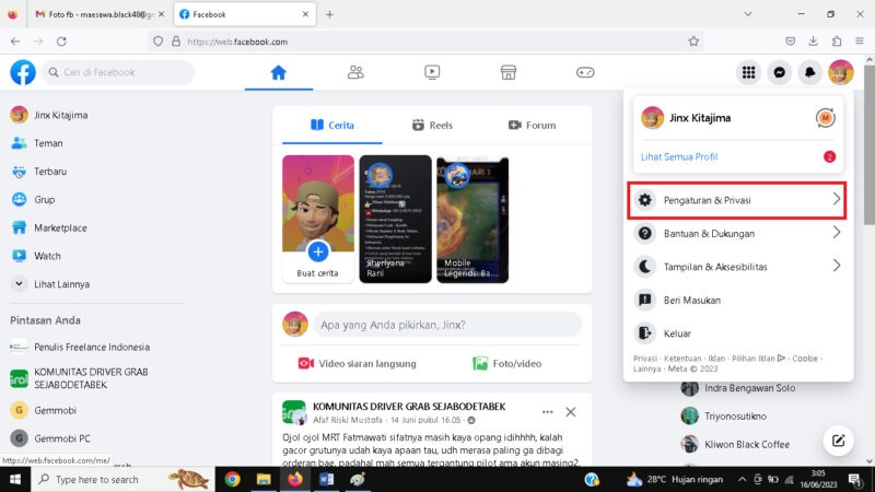 Cara Melihat Foto Facebook yang Sudah Dihapus (via HP dan PC) 8 Kemudian, kamu klik Pengaturan & Privasi.