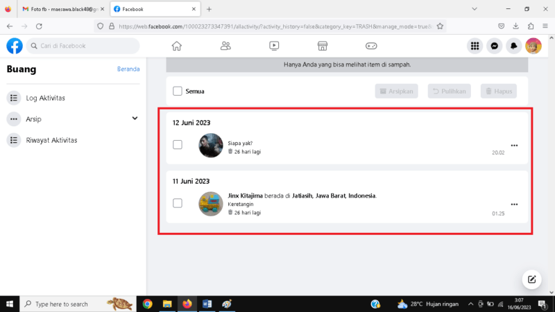 Cara Melihat Foto Facebook yang Sudah Dihapus (via HP dan PC) 11 Kamu akan menemukan semua foto yang sudah kamu hapus yang belum dihapus otomatis oleh sistem Facebook.