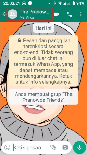 Cara menggunakan fitur 'Setujui Peserta Baru' di grup WhatsApp 1 Tap nama grup untuk membuka Setelan Grup.
