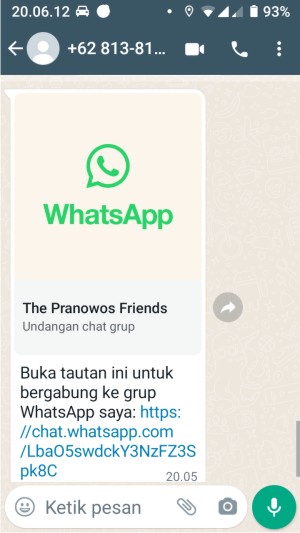 Cara menggunakan fitur 'Setujui Peserta Baru' di grup WhatsApp 7 Undangan join grup Whatsapp yang sudah mengaktifkan fitur "Setujui Peserta Baru" akan tetap sama dengan yang tidak mengaktifkan.