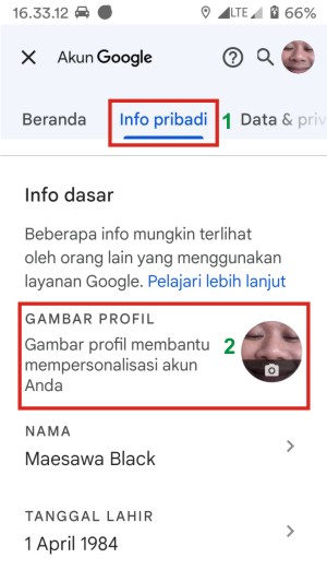 Cara Menghapus Foto Profil Gmail (Panduan Lengkap Pemula) 1 Tap "Gambar Profil" saat masuk ke "Info Dasar".