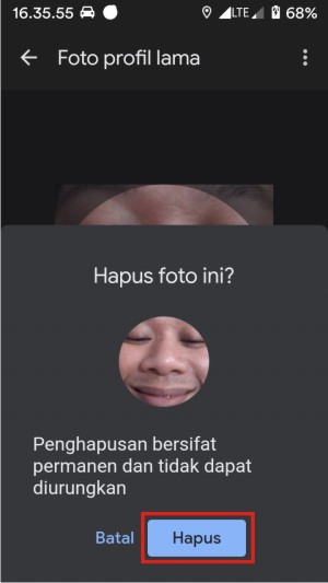 Cara Menghapus Foto Profil Gmail (Panduan Lengkap Pemula) 9 Tap lagi "Hapus" untuk menghilangkan foto profil yang sudah rak terpakai secara permanen.