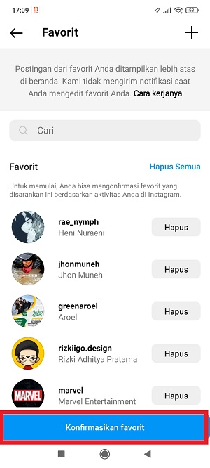 Cara Menggunakan Fitur Favorit di Instagram (Update 2023) 6 Tap “Konfirmasi Favorit”.