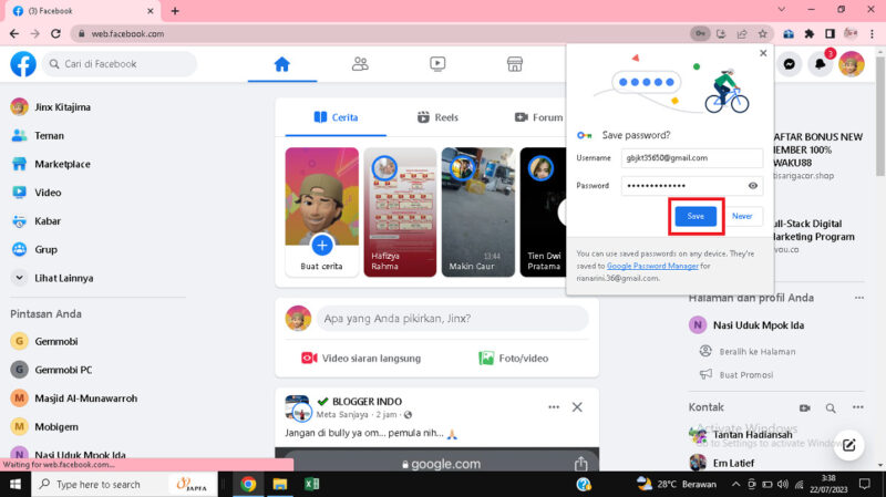 Cara Melihat Password Facebook Sendiri di HP dengan Mudah 7 Browser akan menawari kamu untuk Save Password.