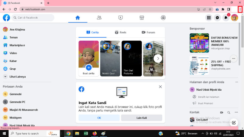 Cara Melihat Password Facebook Sendiri di HP dengan Mudah 8 klik titik tiga di sudut kanan atas.