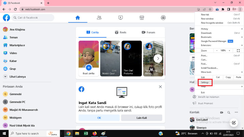 Cara Melihat Password Facebook Sendiri di HP dengan Mudah 9 klik settings/pengaturan browser.