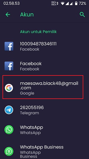Cara Melihat Password Facebook Sendiri di HP dengan Mudah 2 Pilih Gmail yang digunakan pada akun Facebook.