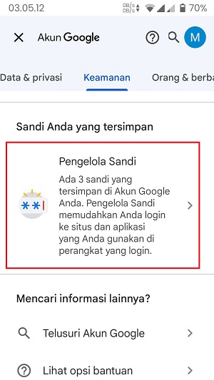 Cara Melihat Password Facebook Sendiri di HP dengan Mudah 4 Carilah dan tap keamanan. Kemudian, kamu scroll layar ke atas sampai menemukan menu bernama pengelola sandi.