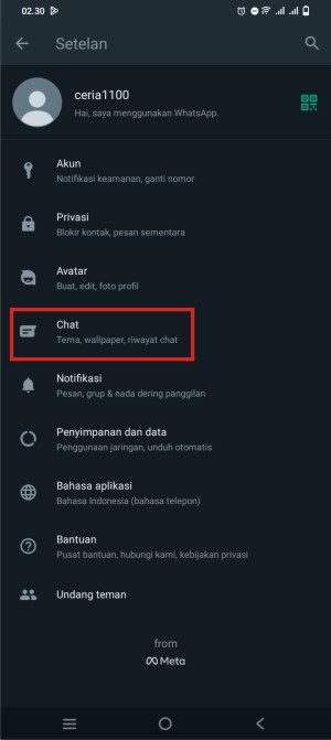 Fitur Transfer Chat WhatsApp Untuk Memindahkan Chat Ke HP Baru Dengan Mudah 2 tap titik tiga dan begitu muncul jendela menu lagi langsung saja tap Setelan.