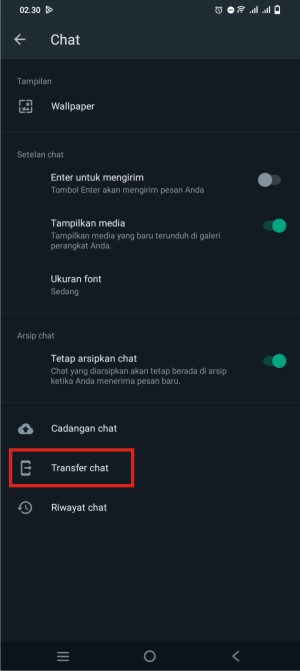 Fitur Transfer Chat WhatsApp Untuk Memindahkan Chat Ke HP Baru Dengan Mudah 3 Tap tombol Mulai.