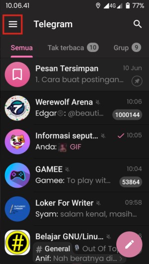 Cara Menghapus GIF Telegram (di Obrolan, Keyboard, dan Penyimpanan HP) 7 Cara menghapus gif di telegram untuk pesan pribadi/grup yang ketujuh adalah tap titik tiga di halaman depan.