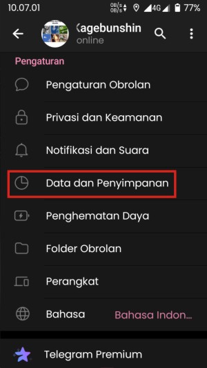 Cara Menghapus GIF Telegram (di Obrolan, Keyboard, dan Penyimpanan HP) 9 Cara menghapus gif di telegram untuk pesan pribadi/grup yang kesembilan adalah memilih data dan penyimpanan.