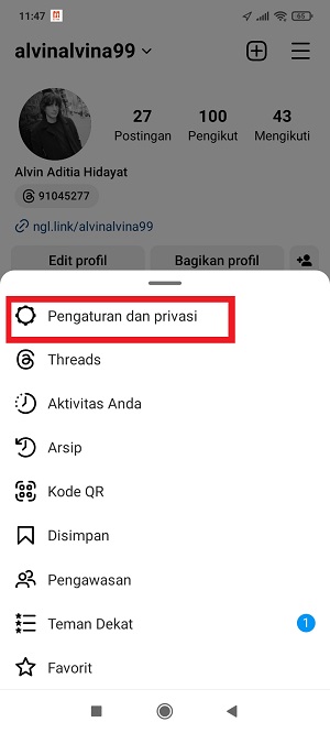 Apa itu Mode Diam (atau Mode Senyap) di Instagram dan Cara Menggunakannya 6 tap "Pengaturan dan privasi".