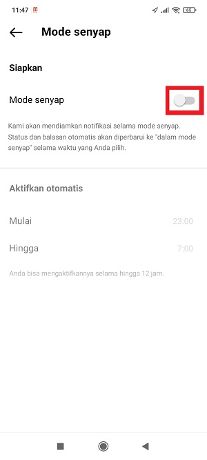 Apa itu Mode Diam (atau Mode Senyap) di Instagram dan Cara Menggunakannya 9 Tap tombol toggle untuk mengaktifkan Mode Senyap.
