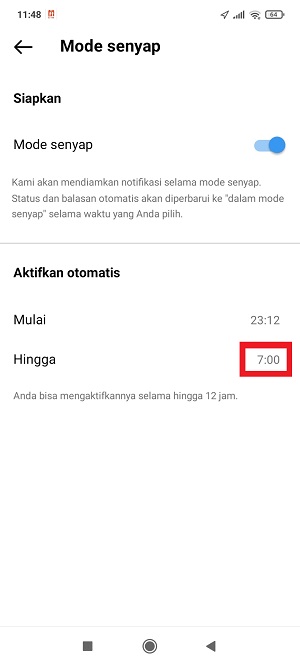Apa itu Mode Diam (atau Mode Senyap) di Instagram dan Cara Menggunakannya 12 tap angka di sebelah kanan “Hingga”.