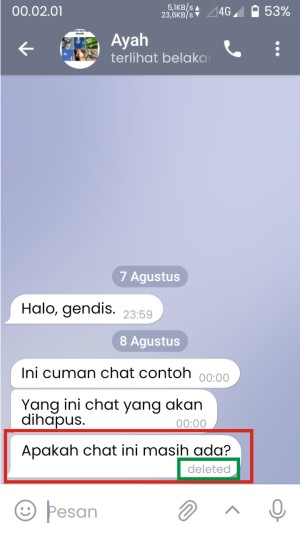 Cara Melihat Chat Telegram yang Dihapus Oleh Pengirimnya 9 Pesan yang terhapus ada tulisan "deleted" di bagian bawahnya.