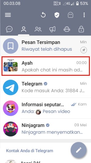 Cara Melihat Chat Telegram yang Dihapus Oleh Pengirimnya 10 Ruang obrolan tetap ada. Tidak terhapus.