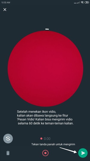 Cara Mengirim Pesan Video (Video Bulat) di WhatsApp 10 Cara Mengirim Pesan Video (Video Bulat) di WhatsApp 9