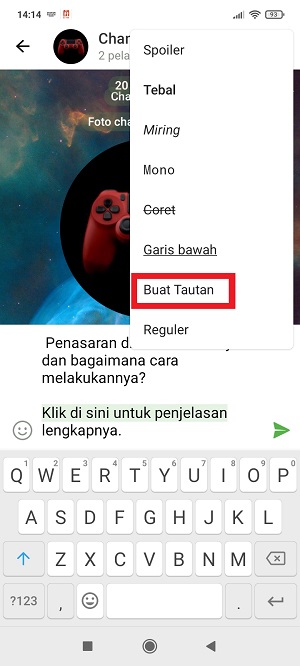 Cara Membuat Text Link atau Hyperlink di Telegram 6 Tap “Buat tautan”.