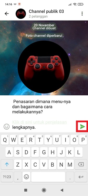 Cara Membuat Text Link atau Hyperlink di Telegram 10 kirim pesan yang sudah berisi link tadi.