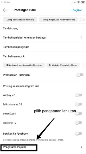 Cara Menjadwalkan Postingan di Instagram (Hingga 75 Hari Kedepan) 2 pilihlah pengaturan lanjutan untuk menjadwalkan postingan