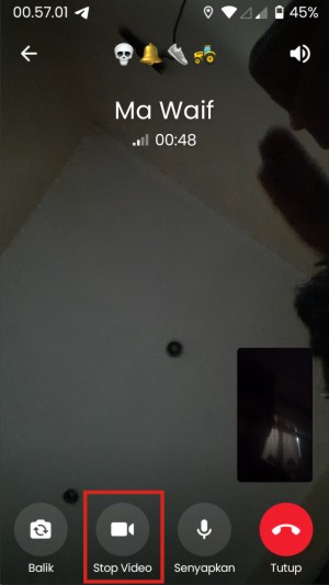 Cara Share Screen atau Berbagi Layar di Telegram (Panduan Pemula Lengkap) 3 Kamu tap tombol stop video.