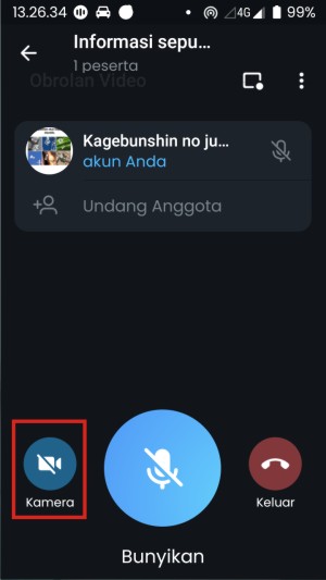 Cara Share Screen atau Berbagi Layar di Telegram (Panduan Pemula Lengkap) 13 Tap tombol kamera.