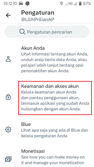 Cara Logout Akun Twitter (Di HP, Laptop atau Perangkat lainnya) 9 Tap "Keamanan dan Akses Akun".