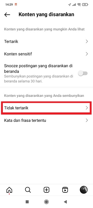 Cara Menghilangkan Postingan Yang Disarankan di Instagram 18 Tap “Tidak Tertarik”.