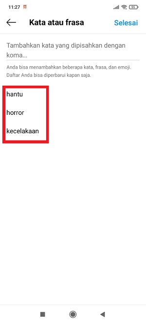 Cara Menghilangkan Postingan Yang Disarankan di Instagram 24 Tap kata yang ingin dihapus.