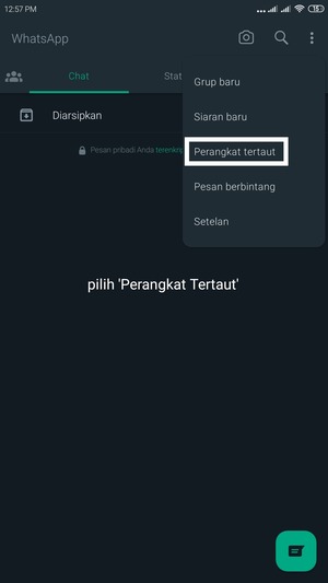 Cara Login WhatsApp Web Menggunakan Nomer HP (Tanpa Perlu Scan kode QR) 5 menu di titik tiga whatsapp