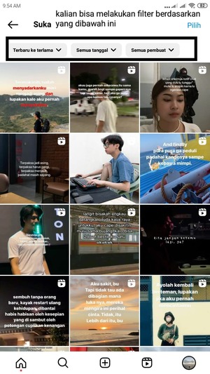 Cara Melihat Postingan Yang Disukai di Instagram (Bisa Berdasarkan Tanggal) 5 halaman aktivitas 'like' di instagram