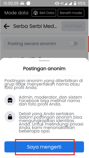 Cara Membuat Postingan Anonim di Grup Facebook (Lengkap) 3 Tap tombol saya mengerti.