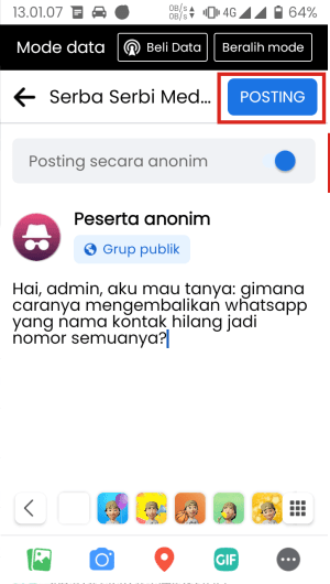 Cara Membuat Postingan Anonim di Grup Facebook (Lengkap) 5 Isi kolom postingan dengan posting yang kamu inginkan.