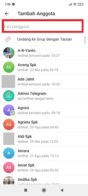 Cara main uno di Telegram (dengan teman ataupun orang lain) 3 Ketik “unobot” di kolom pencarian.