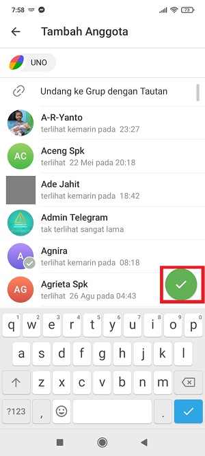 Cara main uno di Telegram (dengan teman ataupun orang lain) 5 Tap “Checklist”.