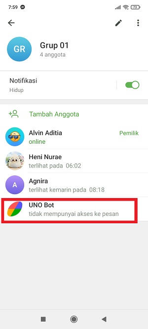 Cara main uno di Telegram (dengan teman ataupun orang lain) 8 Cara main uno di Telegram (dengan teman ataupun orang lain) 7