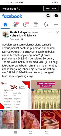 Ciri-ciri akun Facebook yang kena hack atau diretas orang (beserta contohnya) 1 Contoh akun Facebook di hack yang memposting terkait pinjaman online